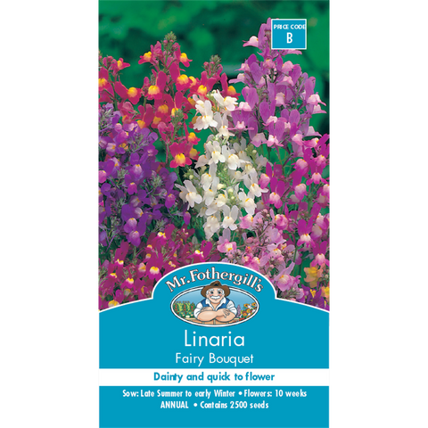 Mr Fothergill Linaria Flower Seeds - 20cm - Hardy Annual - Colourful Blooms - SuperSaverAU - view 1