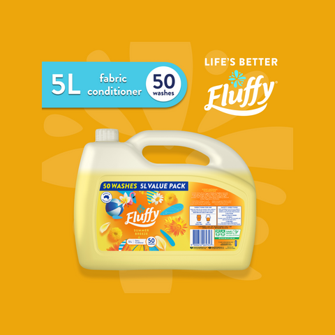 Fluffy 5L Summer Breeze Fabric Conditioner, Bulk Softener