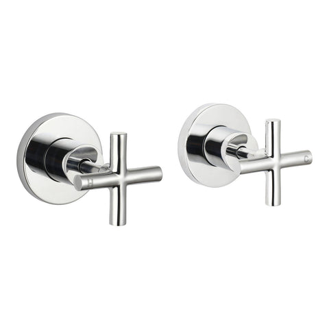 Mondella Resonance Chrome 1/2 Turn Cross Handle Wall Top Assembly Set, Grade 304 Stainless Steel