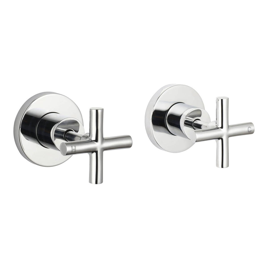 Mondella Resonance Chrome 1/2 Turn Cross Handle Wall Top Assembly Set 245mm - Durable Water Control - Classic Design - SuperSaverAU - view 1
