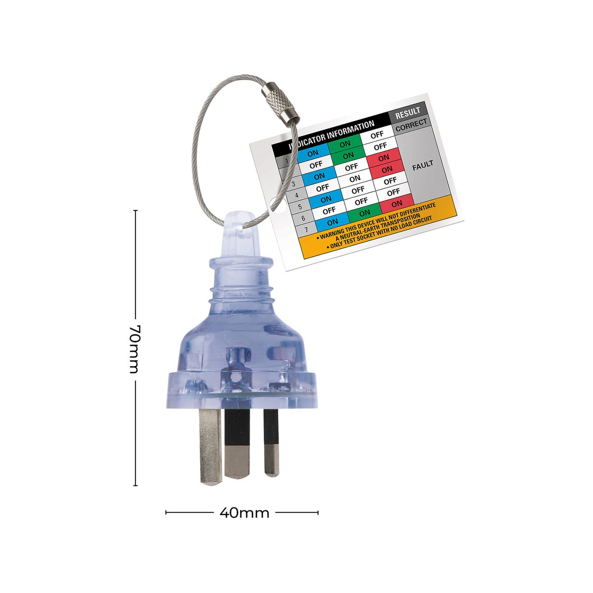 Deta Power Outlet Tester Plug - 240V - PVC - Safe Wiring Detection - SuperSaverAU - view 4