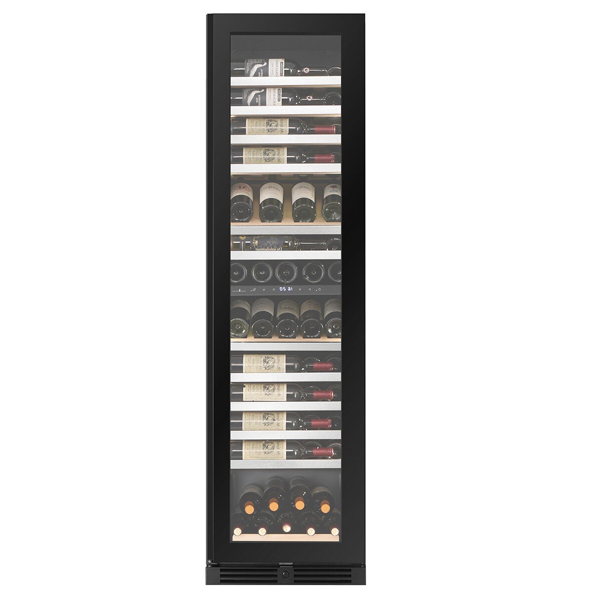 KingsBottle Atelier Duo 86 Bottle Dual Zone Wine Fridge - Black Glass Door - Right Hinge - KB245DX-BK-RHH