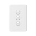 Deta X6 White Triple Vertical Switch - 3 Gang - Polycarbonate - Durable - SuperSaverAU - view 1