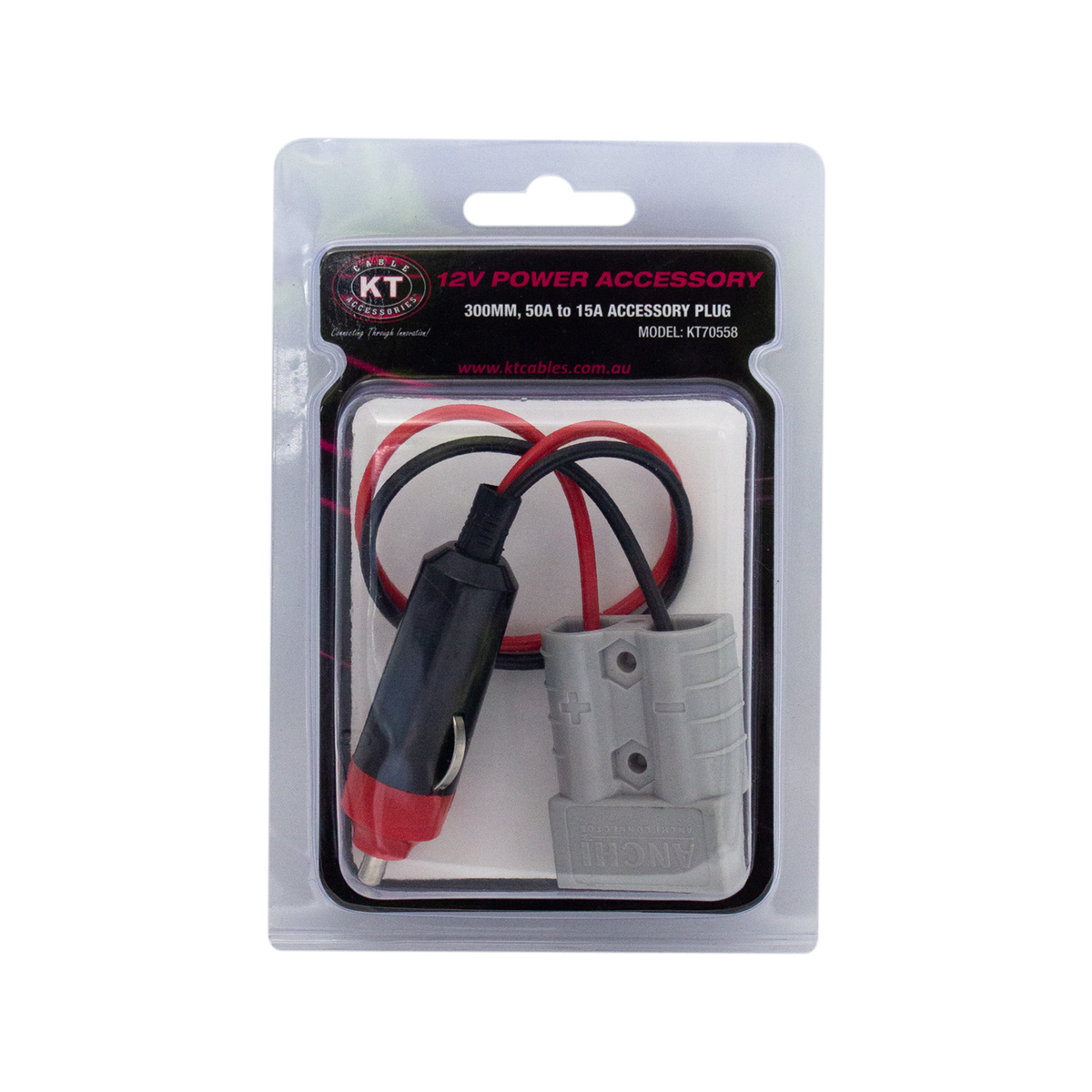 Kt Solar Hd Connector 50A to 15A Accessory Plug 300mm - Grey - Durable - SuperSaverAU - view 2