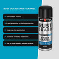 White Knight Rust Guard 310g Black Flat Epoxy Enamel Spray Paint