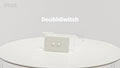 DETA White Solid Plate Double Switch - 2 Gang Polycarbonate 240V