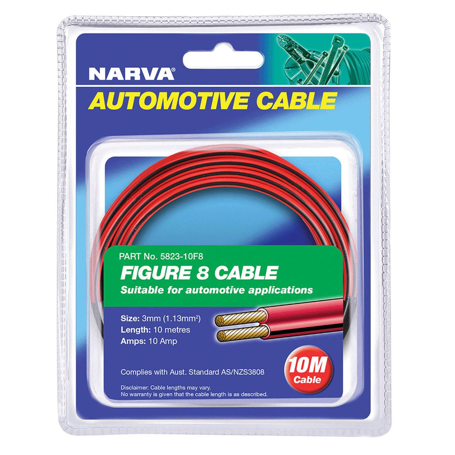 Narva Figure 8 Cable - 10m - Twin Core - Red/Black - SuperSaverAU - view 1