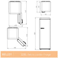 Linarie 328L Retro Larder Fridge - Red Finish, Adjustable Glass Shelves, Crisper - LK335LRED