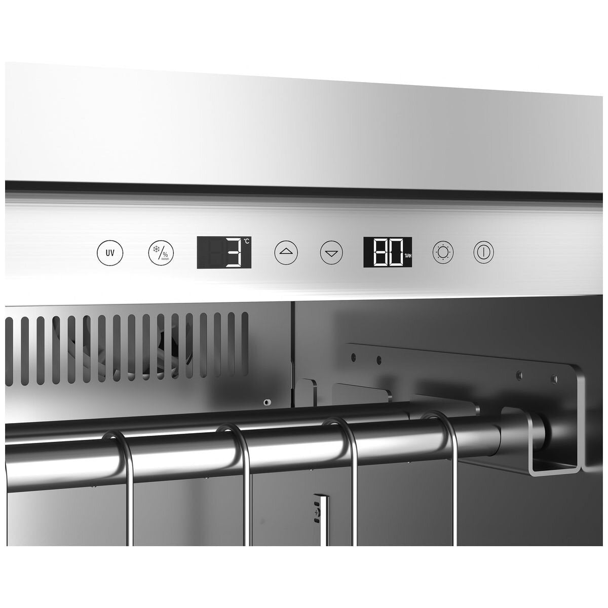 Caso Design 380L dry aged meat cabinet - stainless steel, active air circulation, UV glass door - DA-691