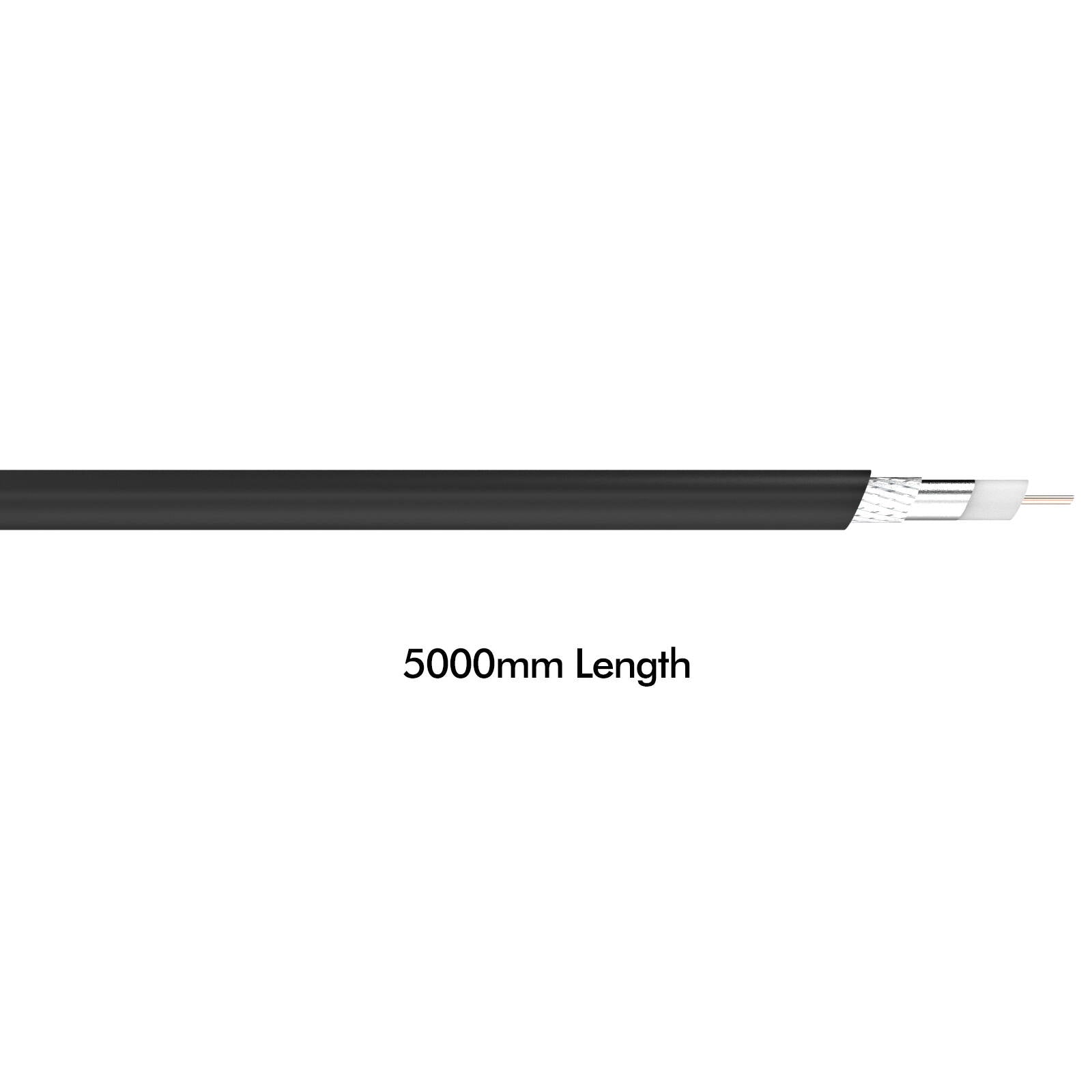 Antsig 5m RG6 Quad Shield Coaxial Cable - Copper for Digital TV