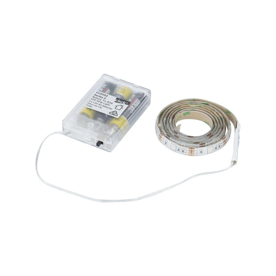 Click 1m RGB LED Battery Operated Strip Light - 20 Colour Variations - Indoor Use - SuperSaverAU - view 1