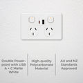 DETA White Matte X6 Double Power Point USB-A + USB-C PD20W Fast Charging 6259CMWH