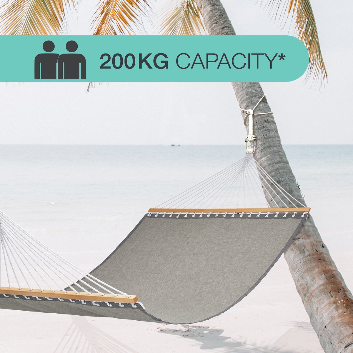 Two Trees Hammock Temp Hanging Kit - 200kg Zinc Plated Steel - Easy Setup