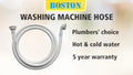 BOSTON 2m Double Ended Washing Machine and Dishwasher Inlet Hose White PVC Braided