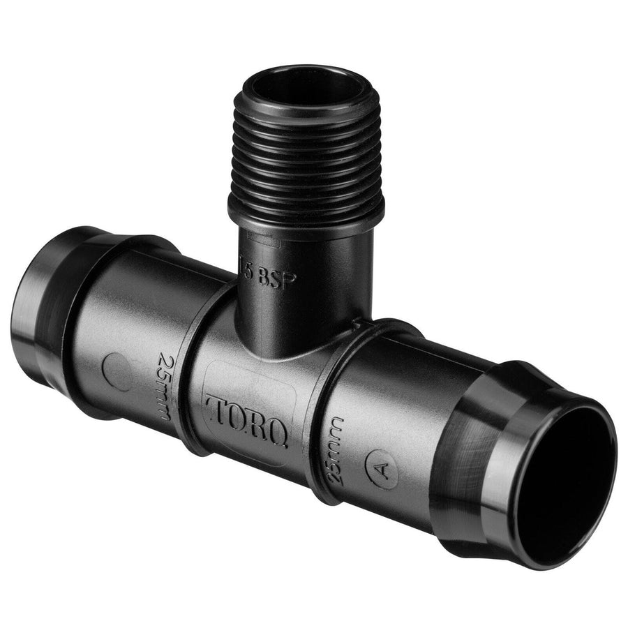 Toro 25mm Barbed Tee - 15mm Male BSP - Polypropylene - Irrigation Use - SuperSaverAU - view 1