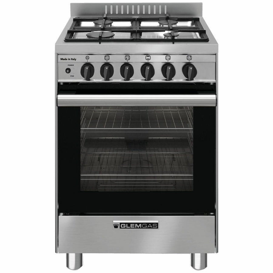Glem Gas 53cm Natural Gas Freestanding Oven/Stove - Electric Grill, Cast Iron Trivets - GB534GG