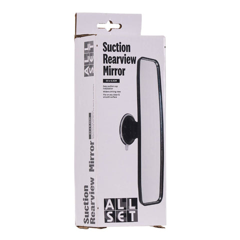 All Set Suction Review Mirror - 200mm x 200mm - Black - Strong Suction Cup - SuperSaverAU - view 1