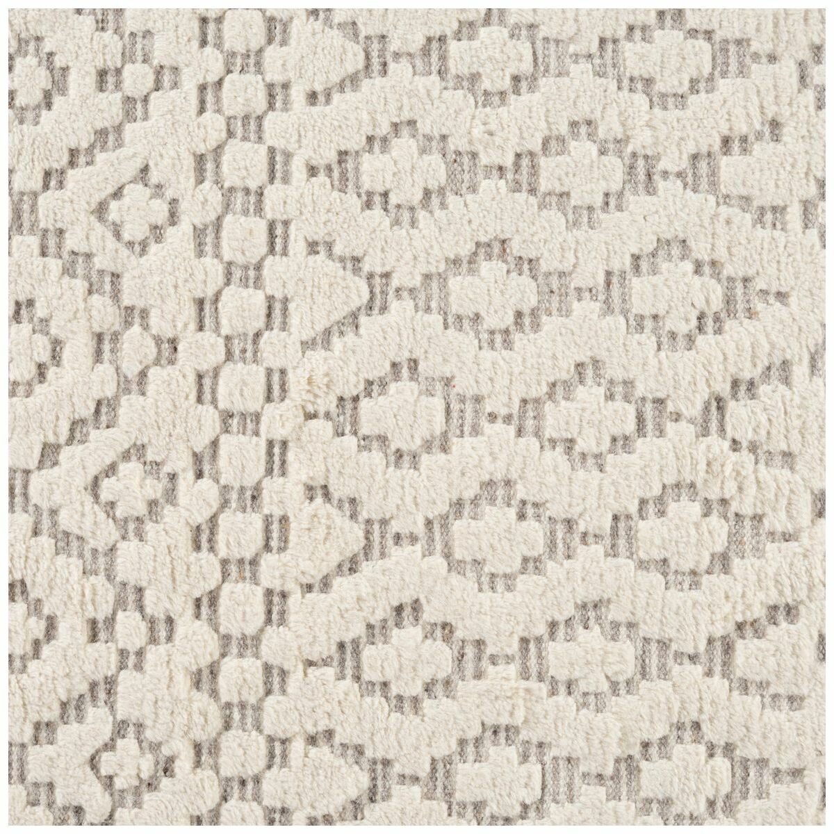 Cadrys Sahara Trellis Rug 160x230cm - Ivory Taupe Handspun Wool, Hand Knotted - SAHTIT1