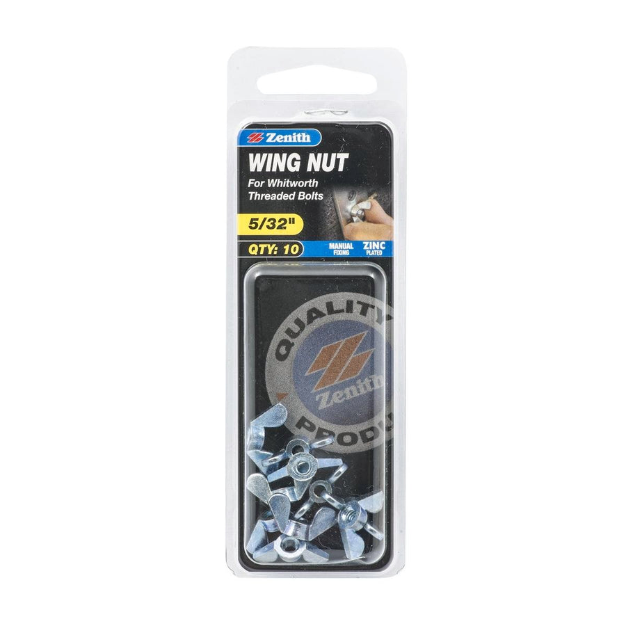 Zenith 5/32" Zinc Plated Wing Nuts – 10 Pack - SuperSaverAU - view 1