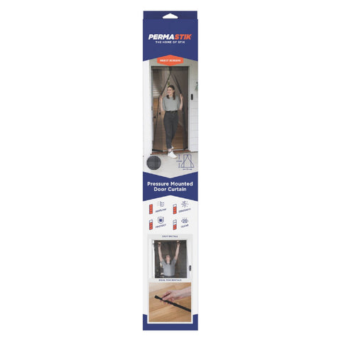 Permastik Pressure Mounted Door Curtain 2.04m x 1m Fibreglass Insect Screen - SuperSaverAU - view 1