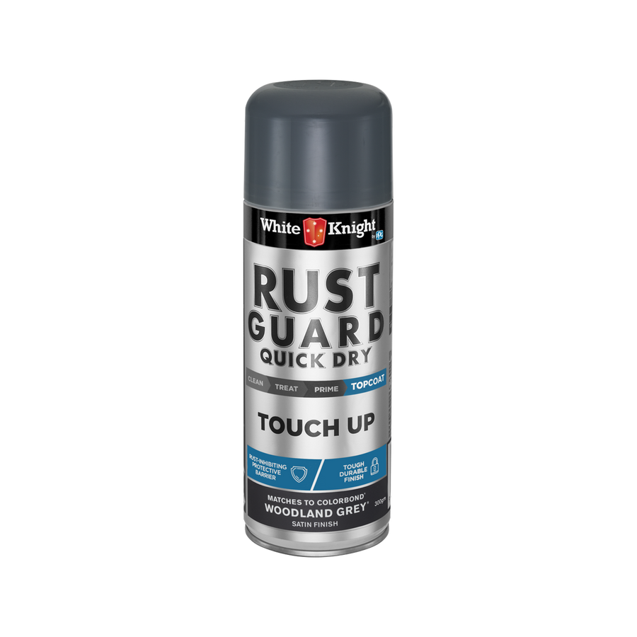 White Knight Rust Guard Touch Up Spray Paint 300g Woodland Grey Satin - SuperSaverAU - view 1