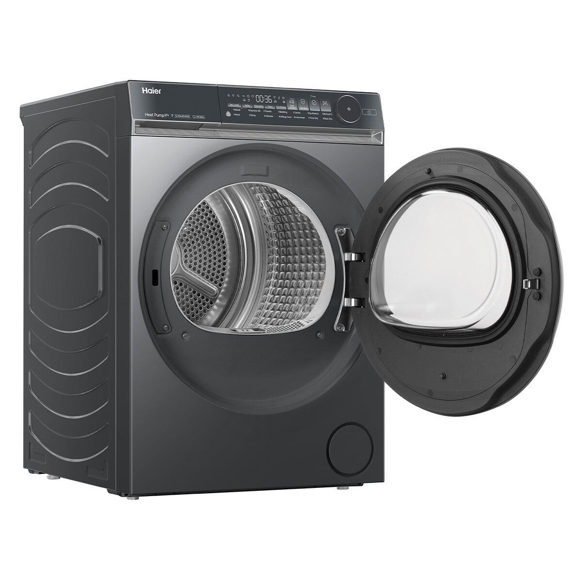 Haier 500 Series 9kg Heat Pump Dryer - Black, 9 Star Energy Rating, Steam Refresh - HDHP90NB1