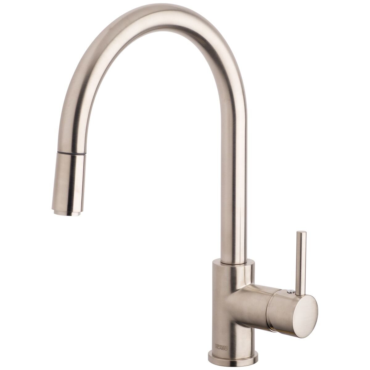 Armando Vicario Gooseneck Side Lever Pull Out Kitchen Mixer Tap - Brushed Nickel, 6 Star - SK5-AV-BN-LF