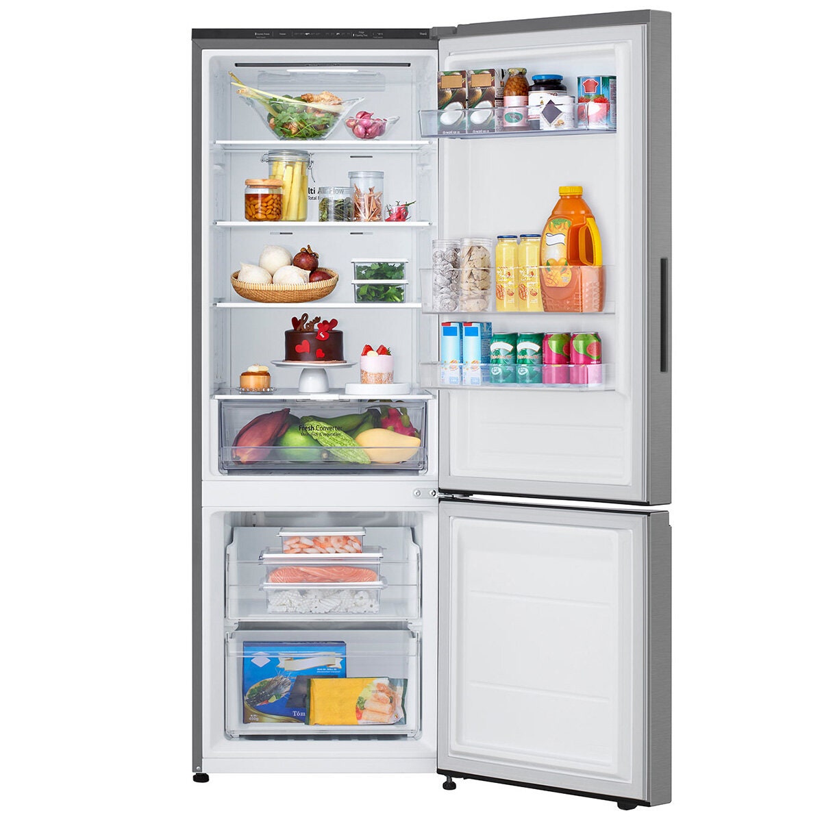 LG 335L Bottom Mount Fridge - Stainless Steel, Frost Free, 4 Star Energy Rating - GB-B300PL