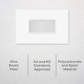 Deta S Line Brush Plate - 75mm x 4.3mm - White - Low Profile Cable Management - SuperSaverAU - view 2