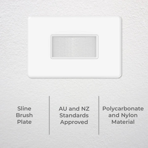 Deta S Line Brush Plate - 75mm x 4.3mm - White - Low Profile Cable Management - SuperSaverAU - view 2
