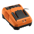 AEG 18V Battery Charger, Orange/Black, LED Display, Wall Mountable A18SPC30