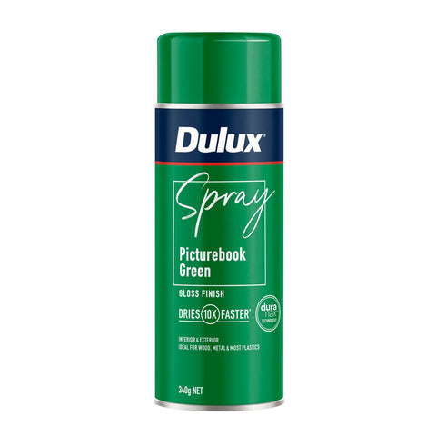 Dulux Spray Paint 340g Gloss Picture Book Green - Fast-Drying, Self-Priming - SuperSaverAU - view 1