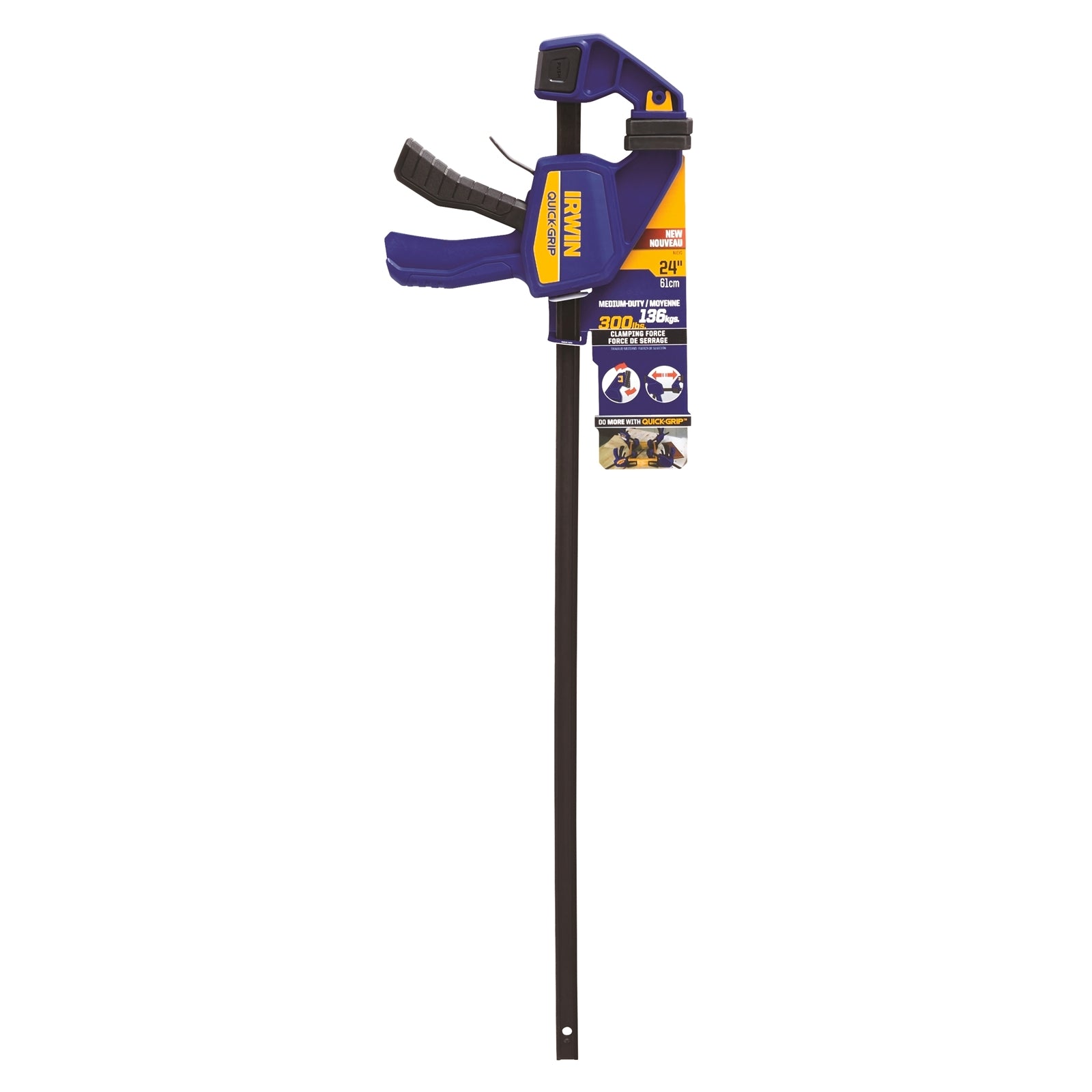 Irwin 610mm Medium Duty Quick-Grip Bar Clamp One-Handed Steel 136kg
