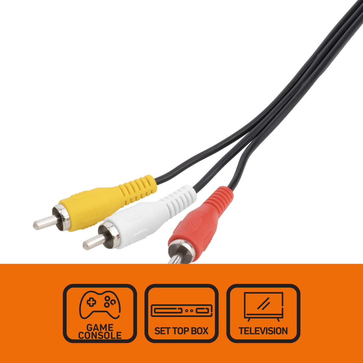 Antsig 3m Audio Visual Cable 3 RCA to 3 RCA - Durable Black PVC - 480i Video Output - SuperSaverAU - view 2