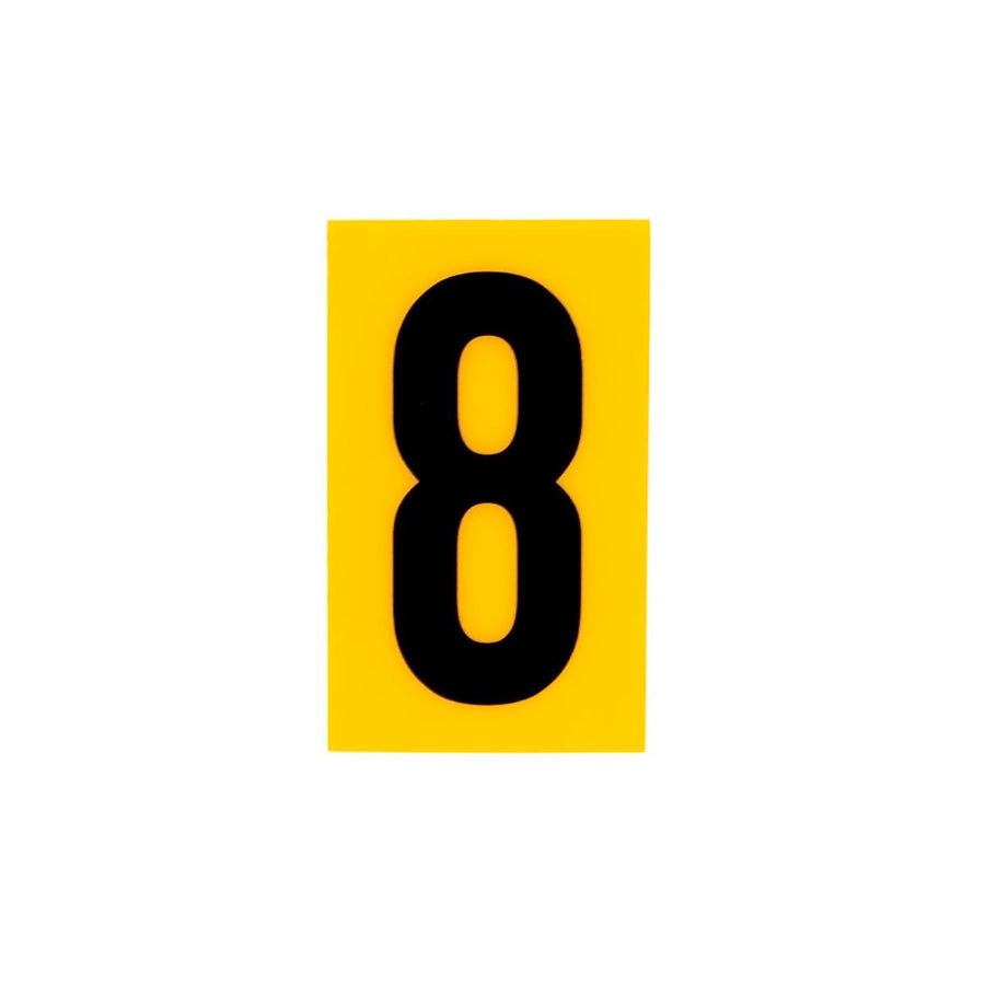 Sandleford 60mm Yellow Self Adhesive House Number 8 - Polycarbonate - Durable - Easy Apply - SuperSaverAU - view 1