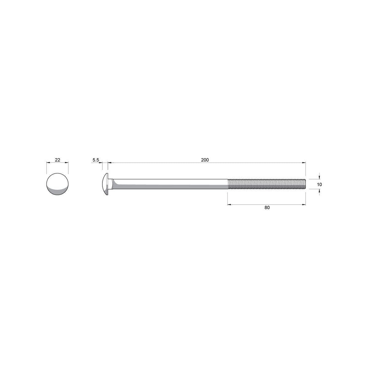 Zenith M10 x 200mm Zinc Plated Cup Head Bolts and Nuts 12 Pack - Secure Fastening Solutions - SuperSaverAU - view 3