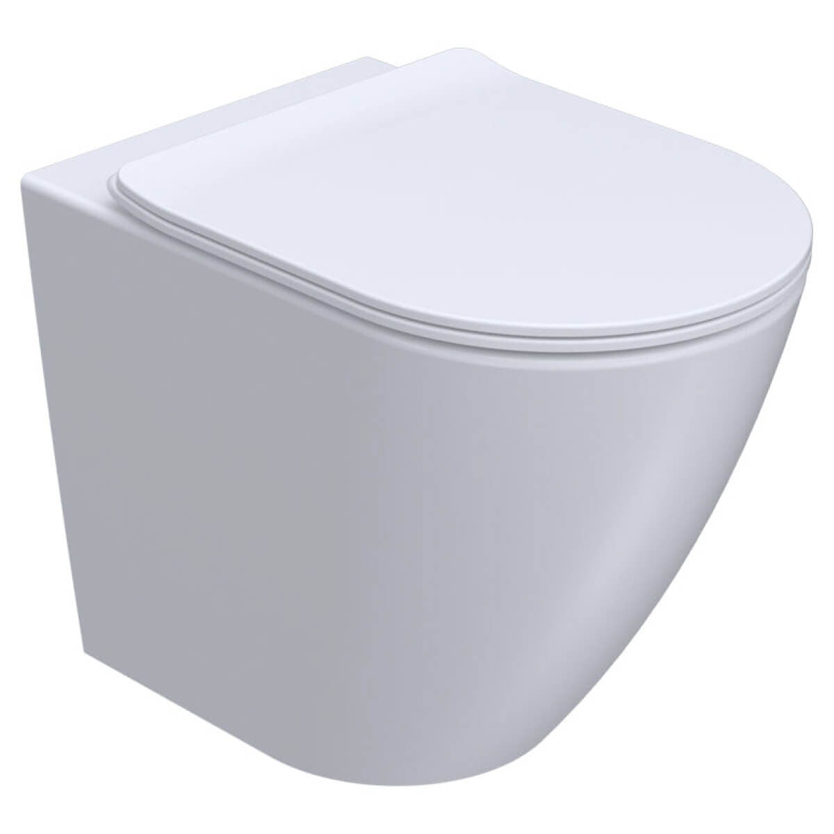 Parisi Ellisse II Wall Faced Toilet Pan - Rimless, Gloss White, Soft Close Seat Included - PN610