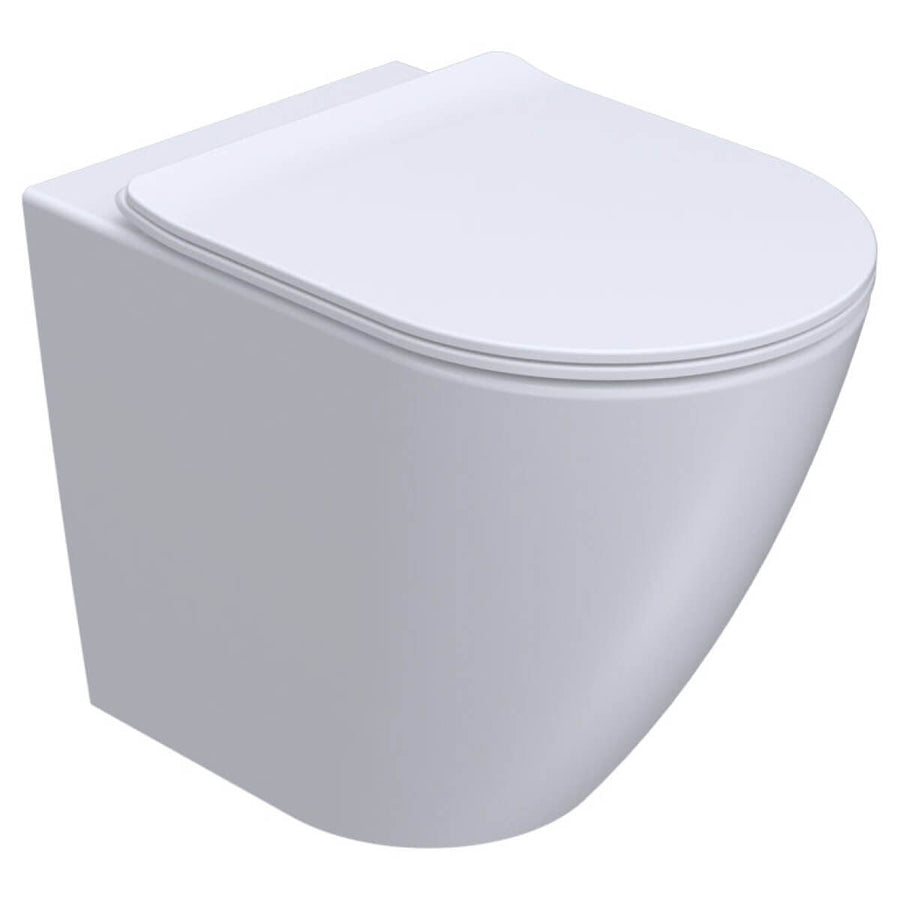 Parisi Ellisse II Wall Faced Toilet Pan - Rimless, Gloss White, Soft Close Seat Included - PN610