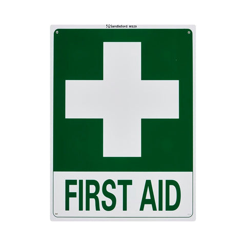 Sandleford First Aid Sign 300 x 225mm Polypropylene Weather Resistant - SuperSaverAU - view 1
