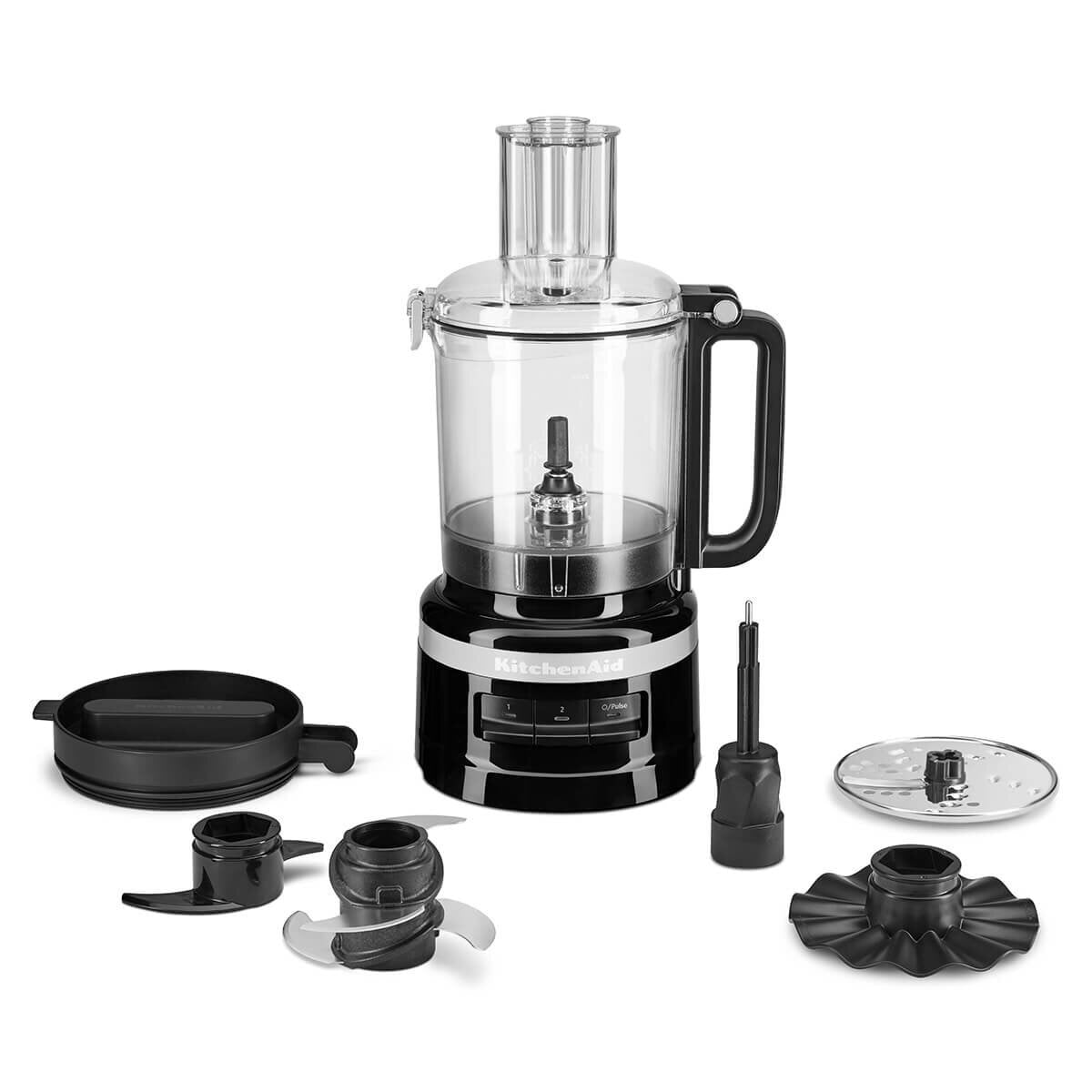 KitchenAid 9 Cup Food Processor - Three Speeds, Four Blade, In-Bowl Storage, Onyx Black - 5KFP0921AOB