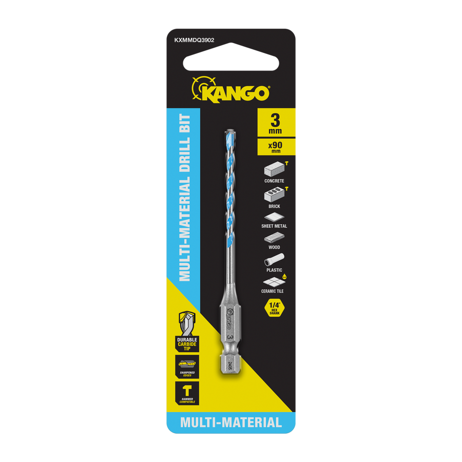 Kango 3 x 90mm 1/4in Hex Multi-Material Drill Bit