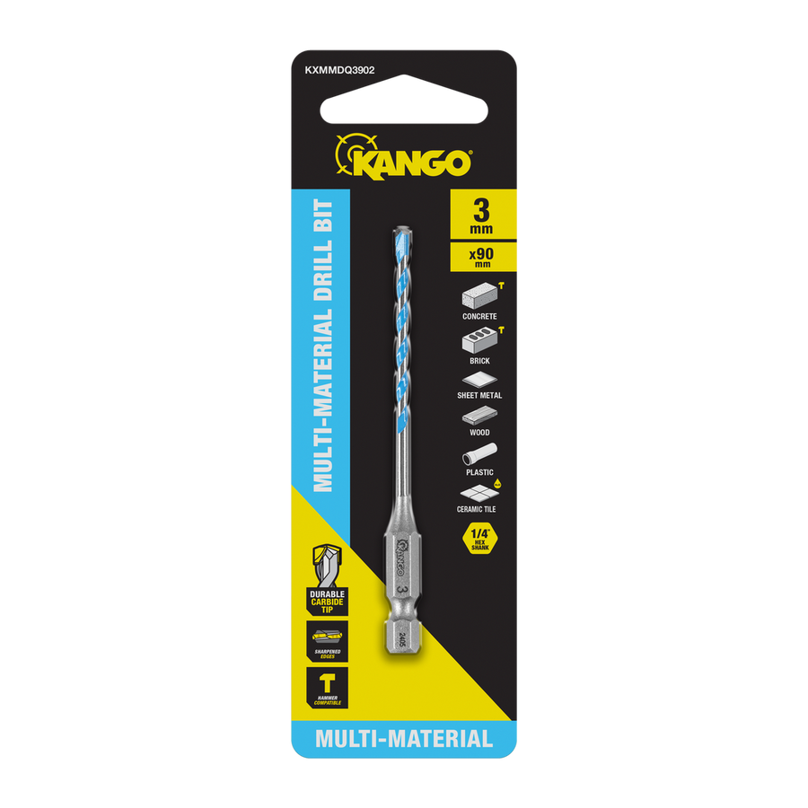 Kango Multi Material Drill Bit - 3 x 90mm - Durable Carbide Tip - Precision Start - SuperSaverAU - view 1