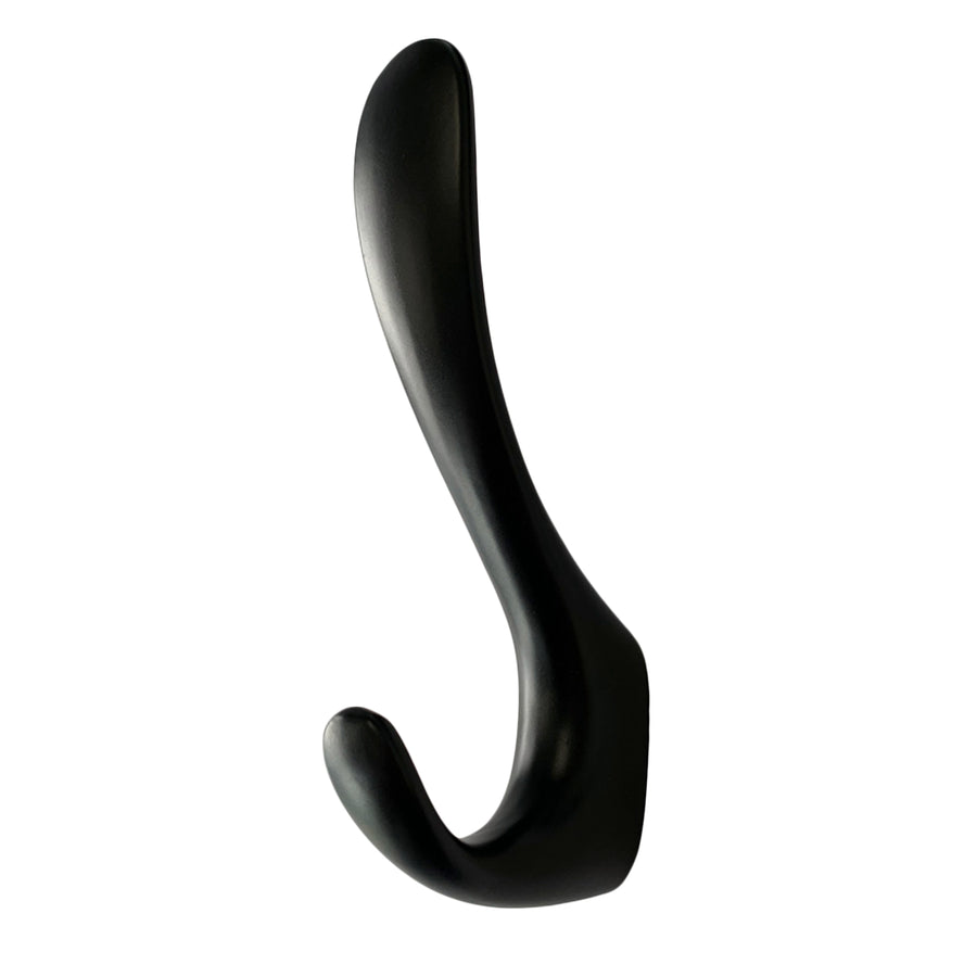 Taskmaster 120mm Matte Black Double Robe Hook Zinc