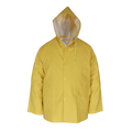 Gripwell Large Raincoat with Hood - 3/4 Length - Yellow - PVC - L - SuperSaverAU - view 1