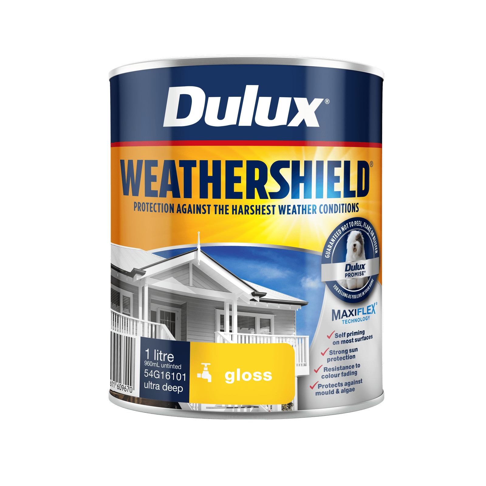 Dulux Weathershield 1L Ultra Deep Gloss Exterior Paint - UV Resistant