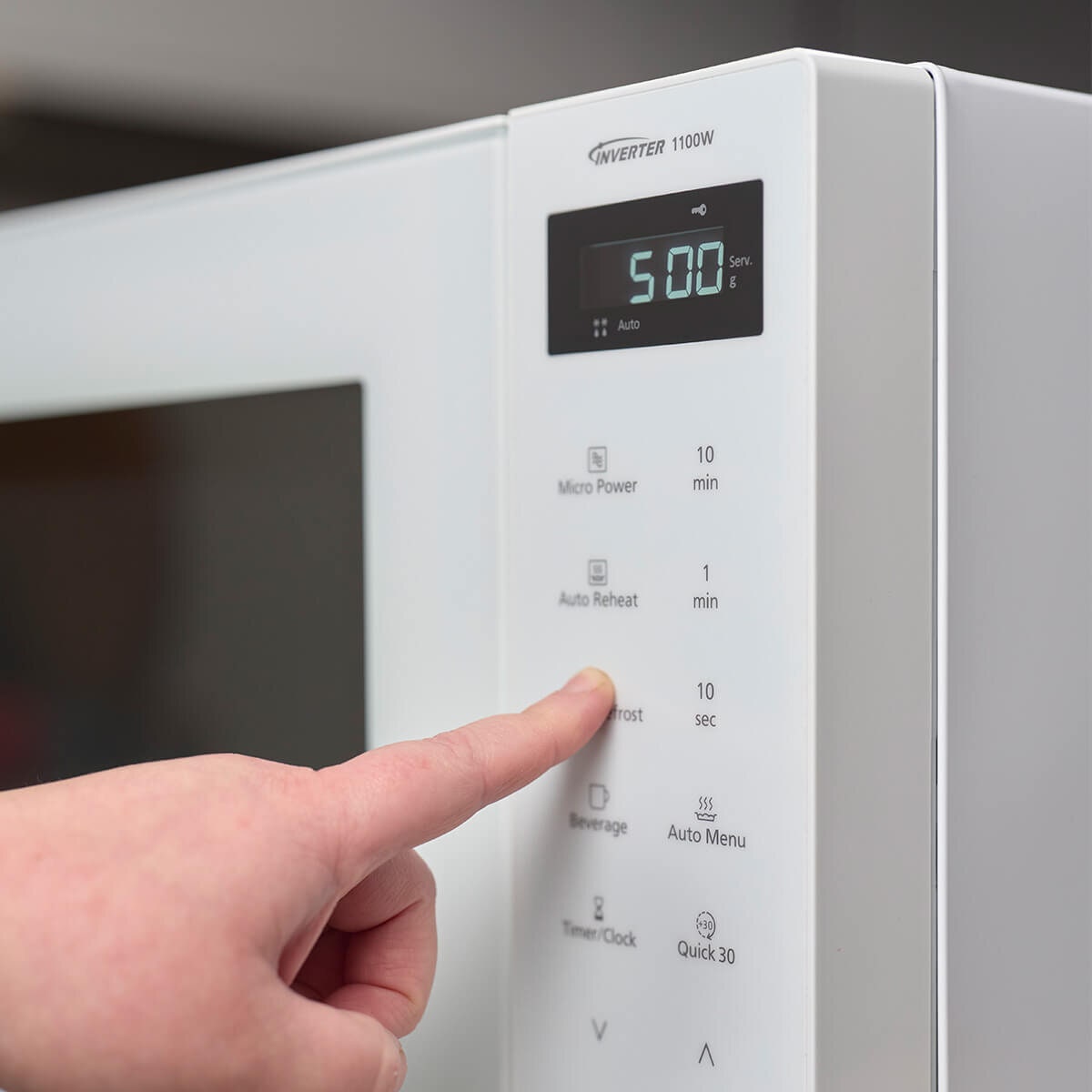 Panasonic 32L 1100W Inverter Microwave - White Glass Finish, 20 Auto Menus, Genius Sensor - NN-ST64QWQPQ