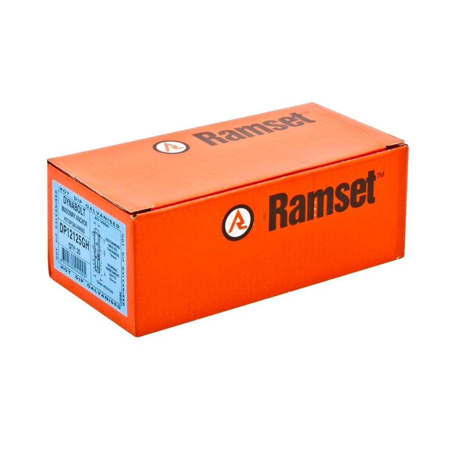 Ramset Dynabolt Plus Hex Nut Bolt 12 x 125mm 20 Pack - Galvanised - SuperSaverAU - view 1