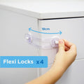 Perma Child Safety 18cm Adhesive Flexi Locks 4 Pack - Plastic - Childproof - SuperSaverAU - view 2