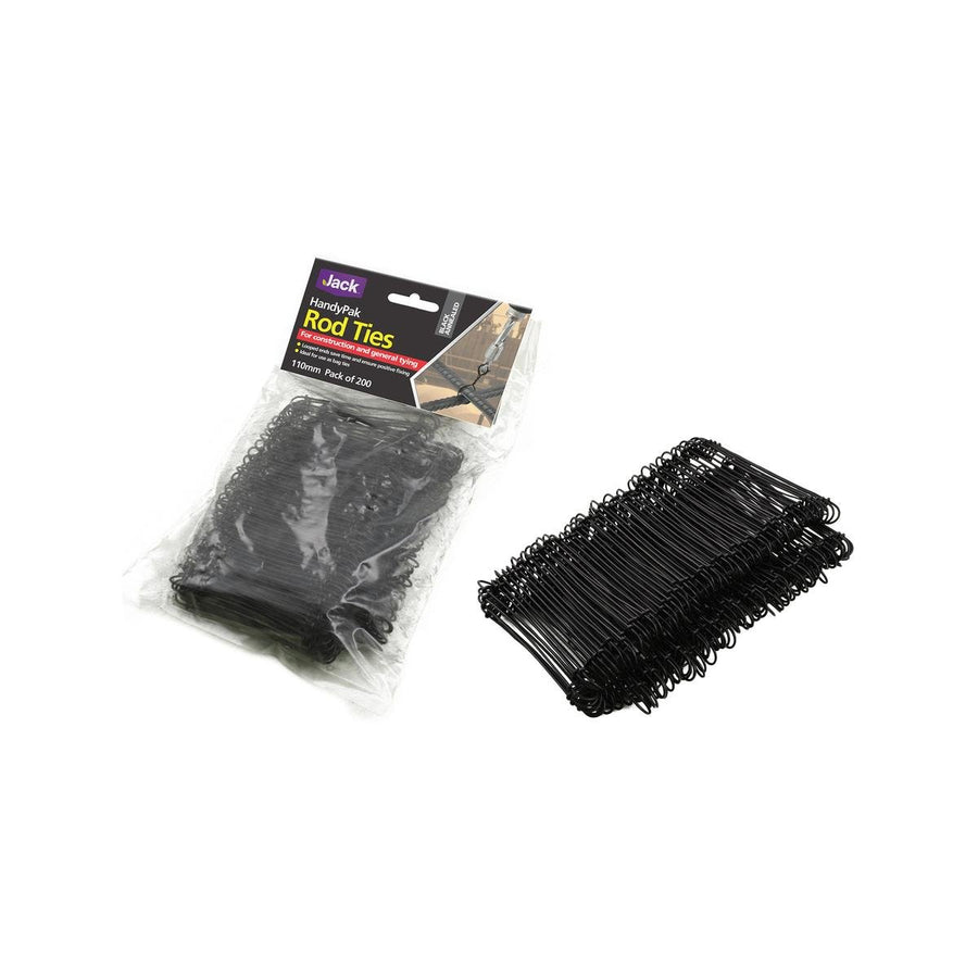 Jack Rod Tie 110mm Black Annealed Steel 200 Pack Durable Ties - SuperSaverAU - view 1