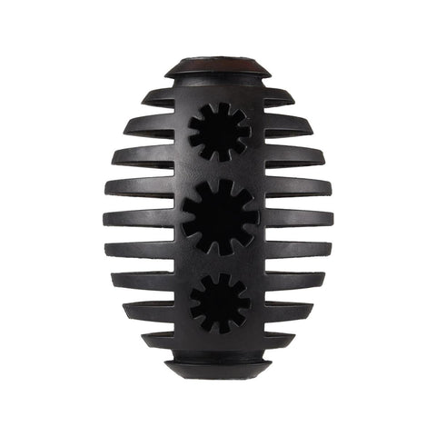 Gladiator 12cm Black Rubber Rugby Dog Toy - Durable - Dental Care - Treat Filling - SuperSaverAU - view 1